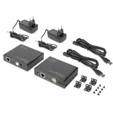 Digitus 4K HDBaseT 2.0 HDMI KVM Extender Set, HDMI Verlängerung schwarz, 100 m