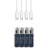 MediaRange USB-C Li-Ion Akku, Mignon AA I 1.5V | 500 mAh, 4erPack 4 Stück