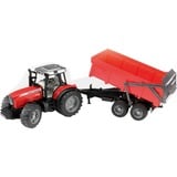 bruder Massey Ferguson 7480, Modellfahrzeug rot/schwarz, mit Wannenkippanhänger