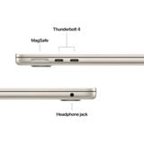 Apple  MacBook Air 34,5 cm (13,6") 2025 CTO, Notebook champagner, 16 GB, 512 GB (512 GB SSD), Polarstern, M4, MacOS, Englisch International