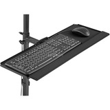 Digitus Mobiler Arbeitsplatz mit Höhenverstellung, Arbeitstisch schwarz, für PC, Monitor und Tastatur / Maus