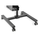 Digitus Mobiler Arbeitsplatz mit Höhenverstellung, Arbeitstisch schwarz, für PC, Monitor und Tastatur / Maus