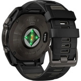 Garmin fēnix 8 - 51 mm, Solar, Sapphire, Smartwatch Carbongrau, Silikon-Armband, Edelstahl