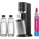 SodaStream Wassersprudler Duo Vorteilspack Titan dunkelgrau/edelstahl, inkl. 2 Glasflaschen, Kunststoffflasche, CO₂-Zylinder