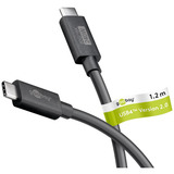 goobay USB4 Version 2.0 Kabel, USB-C Stecker > USB-C Stecker, 80Gbit/s schwarz, 1,2 Meter, Laden mit bis zu 240 Watt