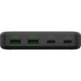 goobay USB-C Multiport-Tischladegerät, PD, GaN, 100 Watt schwarz, 2x USB-C, 2x USB-A, Power Delivery, QuickCharge 3.0