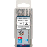 Bosch Professional PRO Metal HSS-G Spiralbohrer, Ø 6mm 10 Stück, Arbeitslänge 57mm