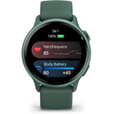 Garmin vívoactive 6, Smartwatch jaspisgrün/jaspisgrün metallic, 42 mm, Silikon-Armband