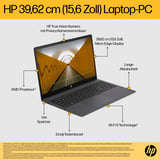 HP 15-fc0065ng, Notebook schwarz, AMD Ryzen 5 7430U, AMD Radeon Graphics, 32 GB DDR4, 512 GB (512 GB SSD), ohne Betriebssystem