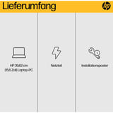 HP 15-fc0065ng, Notebook schwarz, AMD Ryzen 5 7430U, AMD Radeon Graphics, 32 GB DDR4, 512 GB (512 GB SSD), ohne Betriebssystem