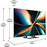 Hisense 50U7Q, LED-Fernseher 126 cm (50 Zoll), schwarz (matt), UltraHD/4K, Mini-LED, Hi-View AI Engine, QLED Colour, 144Hz Panel