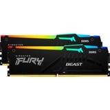 Kingston FURY DIMM 16 GB DDR5-6000 (2x 8 GB) Dual-Kit, Arbeitsspeicher schwarz, KF560C30BBAK2-16, FURY Beast RGB, INTEL XMP