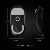 Logitech PRO X SUPERLIGHT, Gaming-Maus schwarz, HERO-Sensor