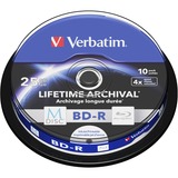 Verbatim M-DISC BD-R 4x 25 GB, Blu-ray-Rohlinge 4-fach, 10 Stück, bedruckbar