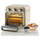 Ariete Heißluftfritteuse und Mini-Ofen 3in1 Vintage Beige weiß/beige, 1.350 Watt, Garraum 16 Liter, mit Sichtfenster