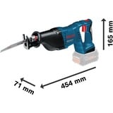 Bosch Professional Akku-Säbelsäge GSA 18 V-LI Professional, 18 Volt blau/schwarz, 2x Li-Ionen Akku 5,0Ah, in L-BOXX