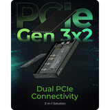 ICY BOX IB-2817M-C32 , Laufwerksgehäuse schwarz, 2 Bay Gehäuse für M.2 NVMe via USB 3.2 Gen 2x2 Type-C