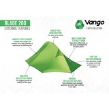 Vango Tunnelzelt Blade 200 grün, mit Vorraum für Gepäck, Modell 2024