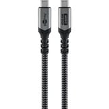 goobay USB4 Gen 3x2 Kabel, USB-C Stecker > USB-C Stecker, 40Gbit/s schwarz/grau, 1,8 Meter, PD, Laden mit bis zu 240 Watt