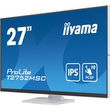 iiyama ProLite T2752MSC-W1, LED-Monitor 68.6 cm (27 Zoll), weiß (matt), Full HD, IPS, Touchscreen, HDMI, DisplayPort, USB 