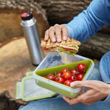 Emsa CLIP & GO Snackbox 1,2 Liter, Lunch-Box hellgrün/transparent, mit 3 extra Einsätzen