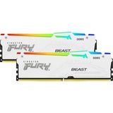 Kingston FURY DIMM 64 GB DDR5-5200 (2x 32 GB) Dual-Kit, Arbeitsspeicher weiß, KF552C36BWEAK2-64, FURY Beast RGB, AMD EXPO