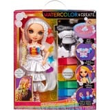 MGA Entertainment Rainbow High Watercolor & Create DIY Modepuppe - Braune Augen 