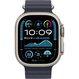 Apple Watch Ultra 2, Smartwatch titan, 49 mm, Ocean Armband Marine, Titangehäuse, Cellular