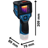 Bosch Akku-Wärmebildkamera GTC 12V-450-13 Professional, Thermodetektor blau/schwarz, Li-Ionen Akku 2,0Ah, in L-BOXX