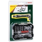 Bosch Heimwerken & Garten Schrauberbit- und Ratschen-Set, 27-teilig , Knarre grün
