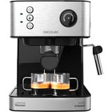 Cecotec Power Espresso 20 Matic Professionale, Espressomaschine edelstahl (gebürstet)/schwarz, 850 Watt