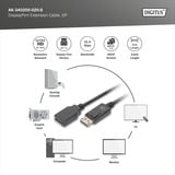Digitus DisplayPort 1.2 Verlängerungskabel, Stecker > Buchse schwarz, 2 Meter