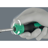 Wera Kraftform Kompakt 28 RA 1, Bit-Satz schwarz/grün, 6-teilig, 1/4", mit Ratschenfunktion und Edelstahl-Bithalter