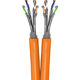 goobay Duplex-Netzwerkkabel Cat.7a S/FTP (PiMF) Dca orange, 50 Meter, doppelt geschirmt