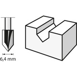 Dremel HSS V-Nutfräser Ø 6,4mm (640) 1 Stück, Schaft Ø 3,2mm
