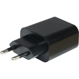 Inter-Tech Ladegerät PD-2120, USB-C + USB-A Charger schwarz, ohne Kabel, PD 3.0, QC 3.0, 20 Watt