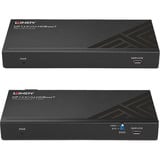 Lindy 150m Cat.6 KVM Extender, DisplayPort-Verlängerung schwarz, DisplayPort 1.2, USB, IR & RS-232, HDBaseT