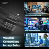 Digitus Aktives USB 3.2 Gen 1 Verlängerungskabel, USB-C Stecker > USB-C Buchse schwarz, 10 Meter, Repeater Kabel