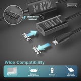 Digitus Aktives USB 3.2 Gen 1 Verlängerungskabel, USB-C Stecker > USB-C Buchse schwarz, 10 Meter, Repeater Kabel