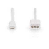 Digitus USB 2.0 Daten-/Ladekabel USB-A > Lightning, MFI zertifiziert weiß, 1 Meter, PD, Laden mit bis zu 12 Watt