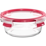 Emsa CLIP & CLOSE Glas-Frischhaltedose 0,6 Liter transparent/rot, rund, Ø 16,7cm