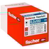 fischer Holzbauschraube PowerFull II 6,0x100 ZK TX VG 100 Stück, Vollgewinde, verzinkt