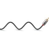 goobay Plus Stereo-Cinchkabel schwarz/silber, 3 Meter
