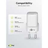 goobay USB-C Schnellladegerät Nano, PD, GaN, 20 Watt weiß, 1x USB-C, Power Delivery 3.0