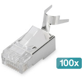 Digitus Modularstecker für Rundkabel, CAT 6A, geschirmt silber, CAT 6A, 10GBase-T