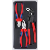 KNIPEX Zangen-Set "Bestseller-Paket" 00 20 09 V01  blau/schwarz, gezahnte Griffflächen, Schneiden mit Facetten