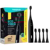 happybrush ECO VIBE 3 Starterkit All Black + 4 Refills, Elektrische Zahnbürste schwarz