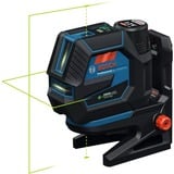 Bosch Akku-Kombilaser GCL 12V-50-22 CG Professional, Kreuzlinienlaser blau/schwarz, grüne Laserlinien und Lotpunkte, inkl. Drehhalterung RM 20 und Baustativ BT 150