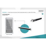 Digitus 19" Steckdosenleiste mit Aluminiumprofil, 8-fach, 1HE schwarz/aluminium, 2 Meter Kabel, Stecker IEC C20
