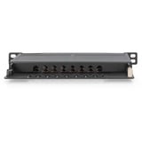 Digitus CAT 6A, Klasse EA Slim Patchpanel, 8 Port schwarz, 0,5 HE, geschirmt